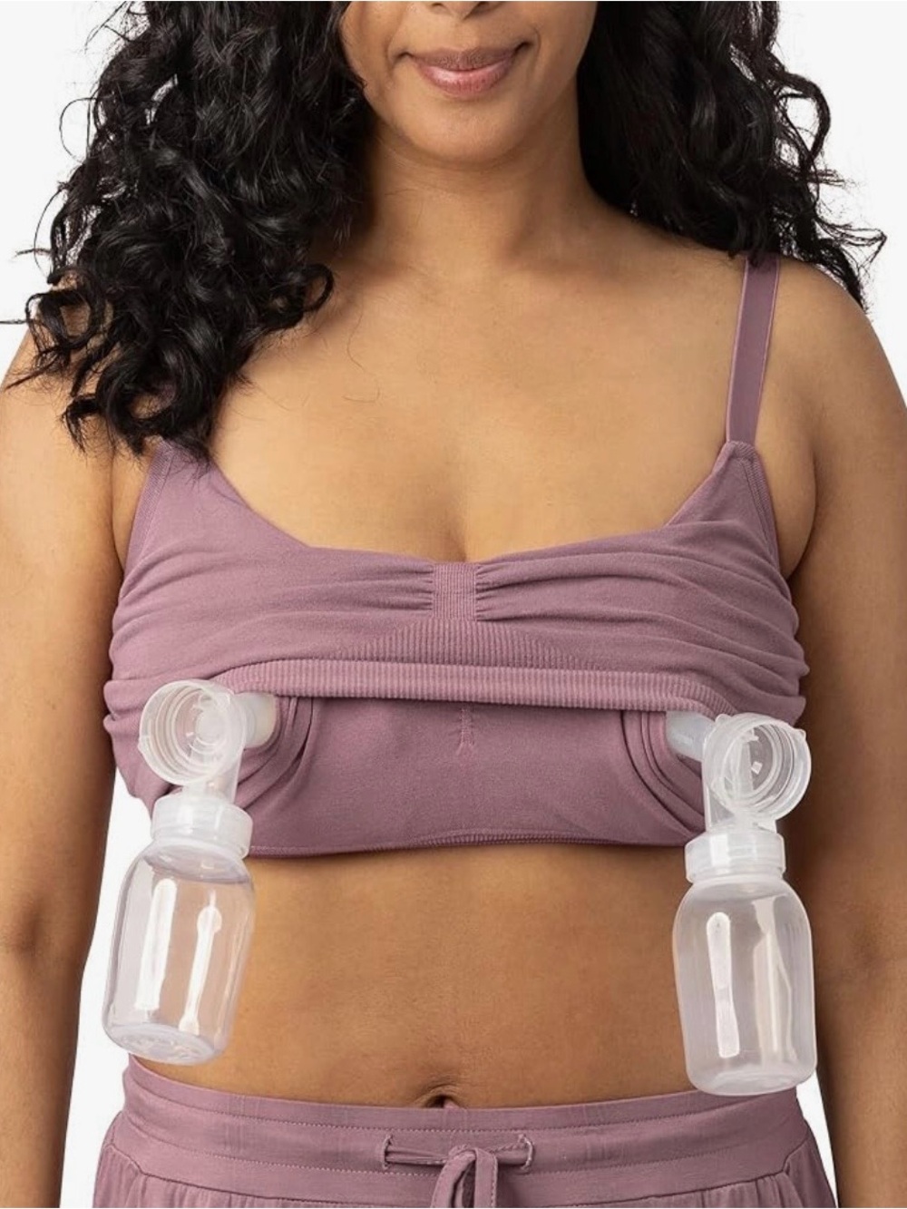 2 Kindred Bravely Sublime Sleep Pumping Bras - Plum and Black in M Busty